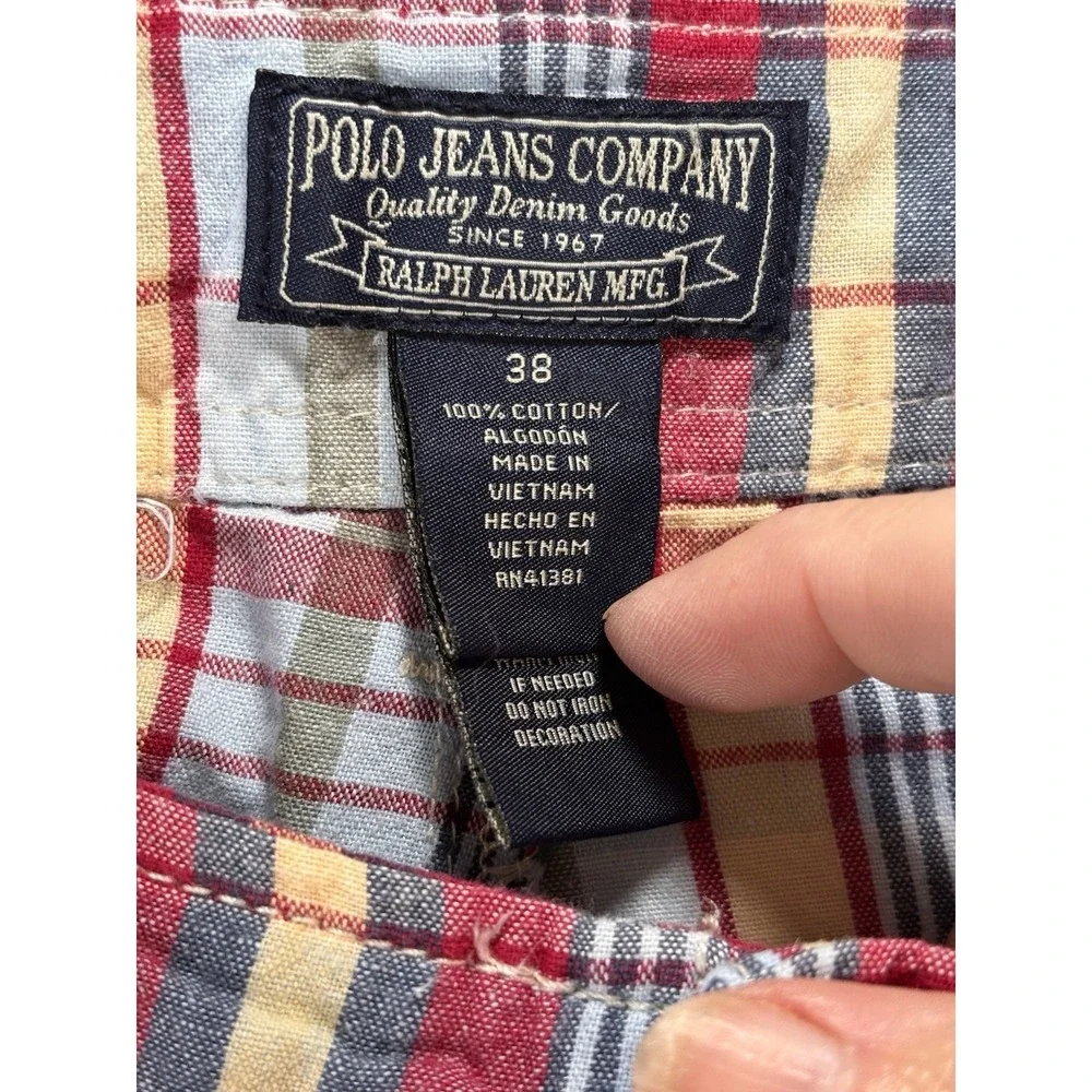 Polo Jeans Company Cargo Shorts Mens 38 Red Blue Yellow Green Madra Ralph Lauren
